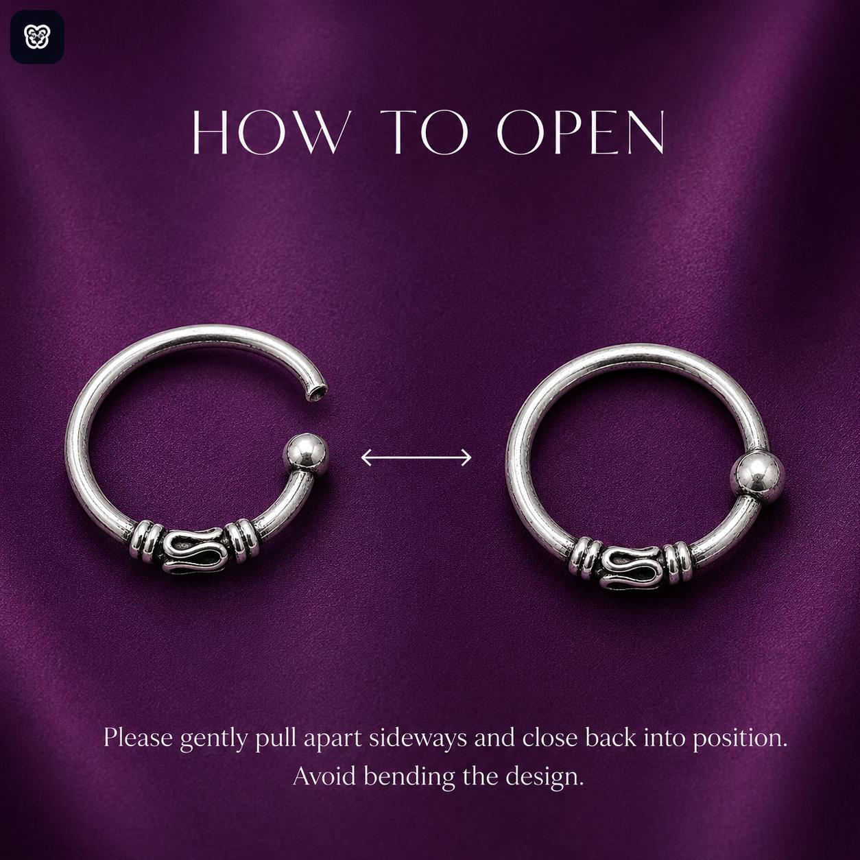 925 Sterling Silver Infinity Charm Open Nose Ring - Image 5